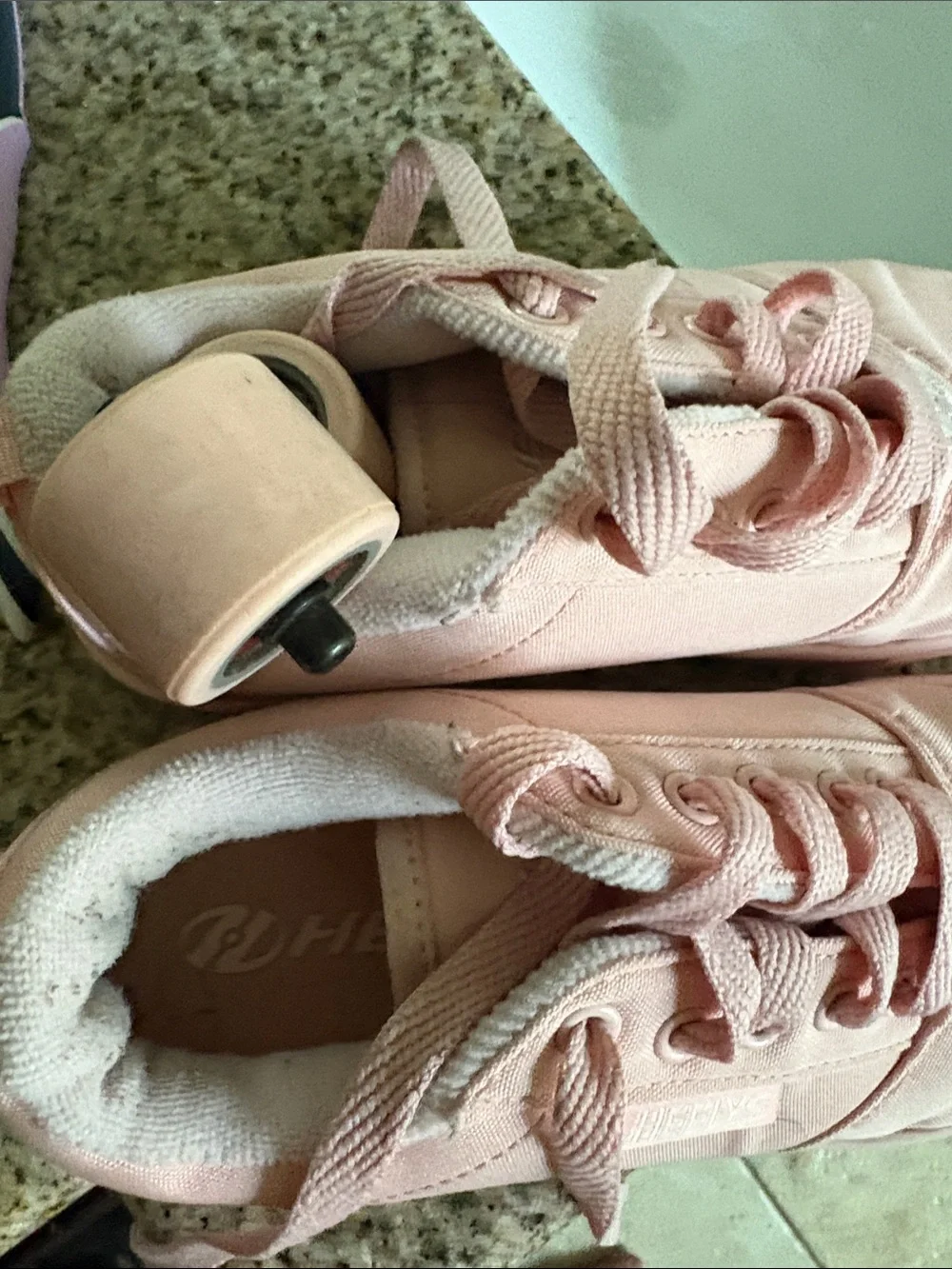 Heelys Pink Canvas Skate Sneakers with Embedded Wheel